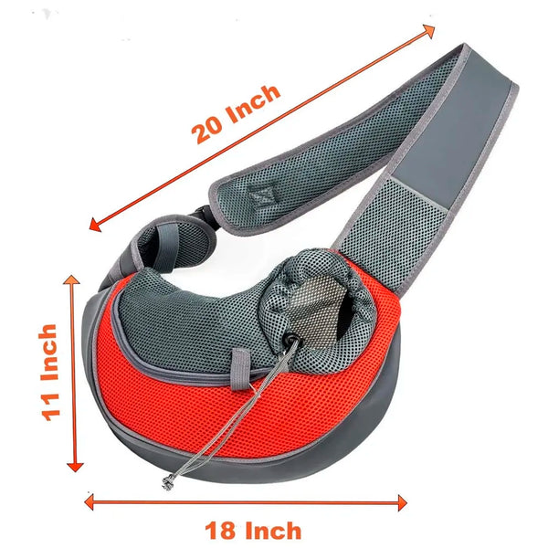 24x7 eMall® Pet Sling Carrier - Small Dog Cat Sling Pet Carrier Bag Safe Comfortable Adjustable Pouch Single Shoulder Carry Tote Handbag for Pets Upto 10 Kgs. (Red) 18 x10 Inch - 3
