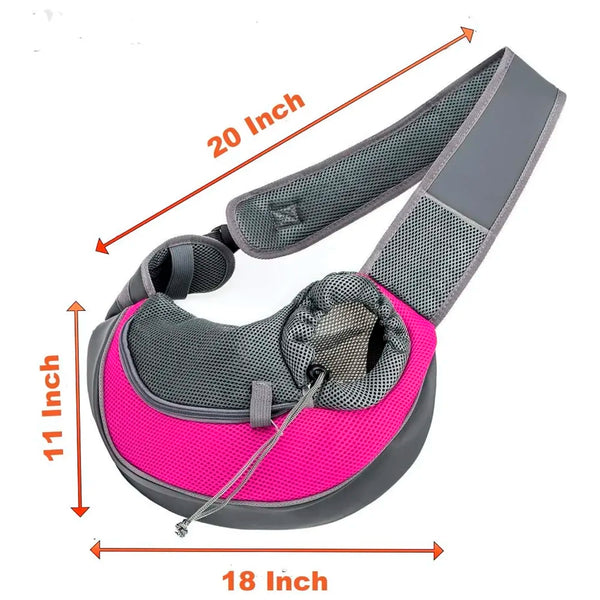 24x7 eMall® Pet Sling Carrier - Small Dog Cat Sling Pet Carrier Bag Safe Comfortable Adjustable Pouch Single Shoulder Carry Tote Handbag for Pets Upto 10 Kgs. (Pink) 18 x10 Inch - 3