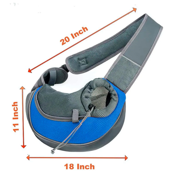 24x7 eMall® Pet Sling Carrier - Small Dog Cat Sling Pet Carrier Bag Safe Comfortable Adjustable Pouch Single Shoulder Carry Tote Handbag for Pets Upto 10 Kgs. (Blue) 18 x10 Inch - 2