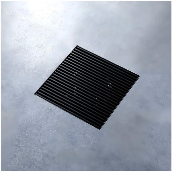 Black Floor Drain Jali 4 x 4 Inches Tile Insert Floor Drain, SS, Shower Drain Channel Tile Drain with Cockroach Trap Concealed Matt Black - 8
