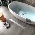 Silver Drain 24 x 4 Inches Tile Insert Floor Drain, 304 Stainless Steel Shower Drain Channel Waste Water Floor Drain for Concealed Tile Drain Channel Cockroach Trap 60 Cm (Side Hole) - 6