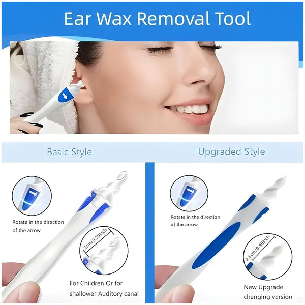 Ear Wax Removal Kit Tool, 16 Q-Grips Q tips Ear Wax Remover Reusable and Washable Replacement Soft Silicone Tips for Deep Cleaner Earwax, Ear Wax Removal Set - 5
