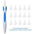 Ear Wax Removal Kit Tool, 16 Q-Grips Q tips Ear Wax Remover Reusable and Washable Replacement Soft Silicone Tips for Deep Cleaner Earwax, Ear Wax Removal Set - 8