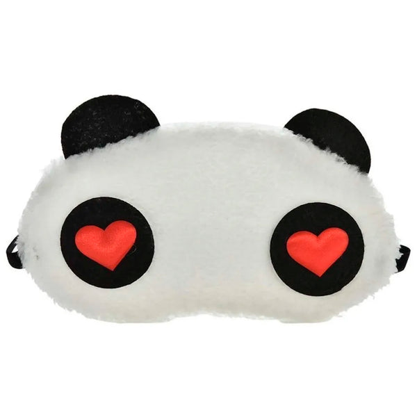 Cotton Set Of 2 ~ Super Soft & Comfortable For Proper Sleep ~ Dreamy Eyes + Heart Panda Sleeping Eye Mask ~ Complete Black-Out Design - 3