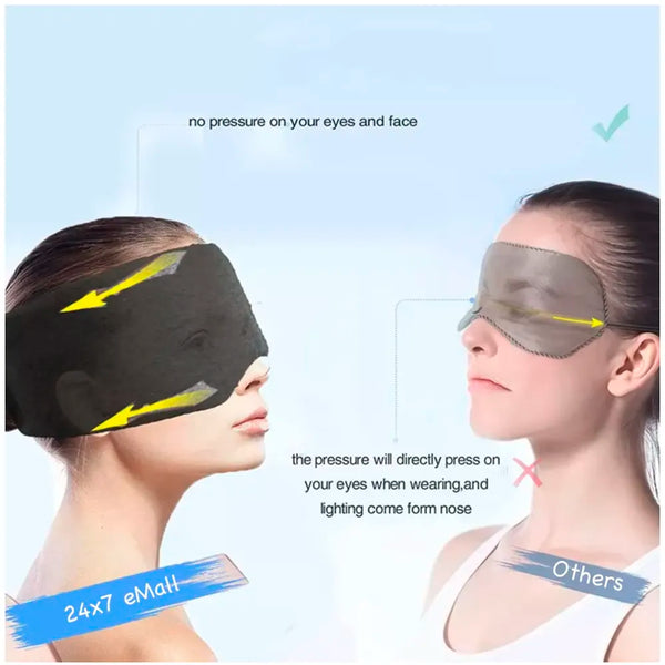 Cotton Sleep Mask Blackout Comfortable & Breathable Eye Mask for Sleeping Adjustable Blinder Blindfold Airplane Best Night Companion Eyeshade for Women Men Kid Grey - 3