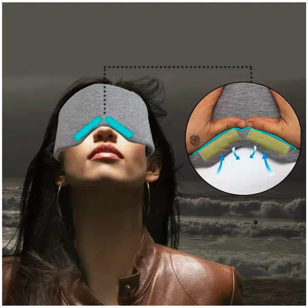 Cotton Sleep Mask Blackout Comfortable & Breathable Eye Mask for Sleeping Adjustable Blinder Blindfold Airplane Best Night Companion Eyeshade for Women Men Kid Grey - 5