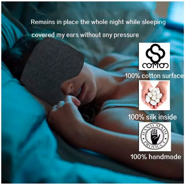 Cotton Sleep Mask Blackout Comfortable & Breathable Eye Mask for Sleeping Adjustable Blinder Blindfold Airplane Best Night Companion Eyeshade for Women Men Kid Grey - 7