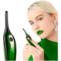 Automatic Heated Eyelash Curlers, Electric Eyelash Curler, LED Display 4 Temperature Settings, 48Hrs Long Lasting Lash Curler Green