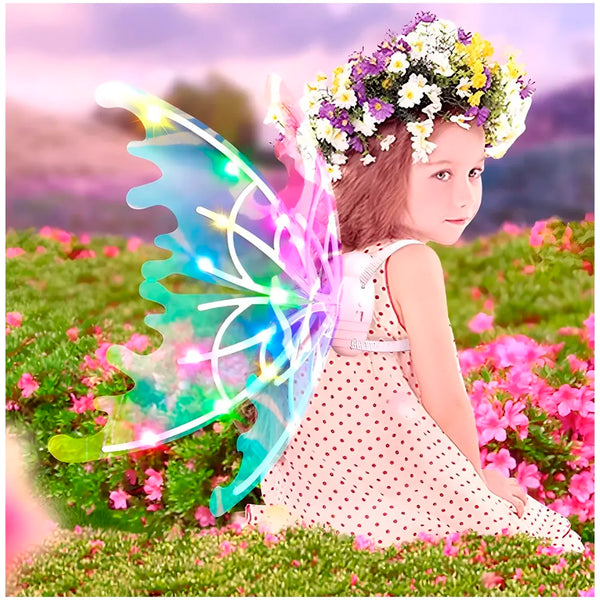 Fairy Wings for Girls, Automatic Light Up Moving Butterfly Wings with LED Lights and Music, Toy for Kids as Halloween Birthday Party Costume Princess Cosplay Dress Up Gift. - 6