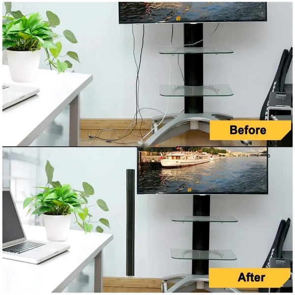 32.81 ft Floor Cable Cover, Perfect for an Office, Home, Workshop, Warehouse, Concert, Or Other Outdoor Setting, Floor Cords, Cables and Wires Protector 82 mm X 17 mm X (10 Meter) - 3