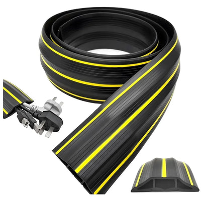 3.28 FT Floor Cable Cover Perfect for an Office, Home, Workshop, Warehouse, Concert, Or Other Outdoor Setting, Floor Cords, Cables and Wires Protector 82 mm X 17 mm X 1 Meter