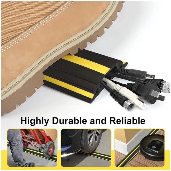 3.28 FT Floor Cable Cover Perfect for an Office, Home, Workshop, Warehouse, Concert, Or Other Outdoor Setting, Floor Cords, Cables and Wires Protector 82 mm X 17 mm X 1 Meter - 4