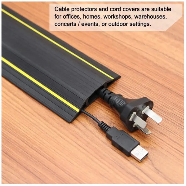 3.28 FT Floor Cable Cover Perfect for an Office, Home, Workshop, Warehouse, Concert, Or Other Outdoor Setting, Floor Cords, Cables and Wires Protector 82 mm X 17 mm X 1 Meter - 7