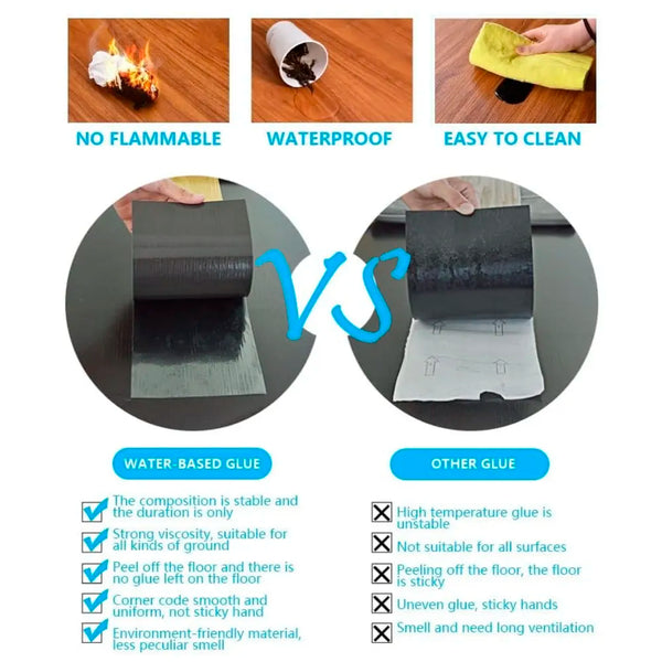 Ebony PVC Wood Floor Planks Flooring Tiles With Self Adhesive Peel & Stick Wooden Design- 18 Planks - 27 Square feet - Ebony Greyish Brown Wood Colour - 3