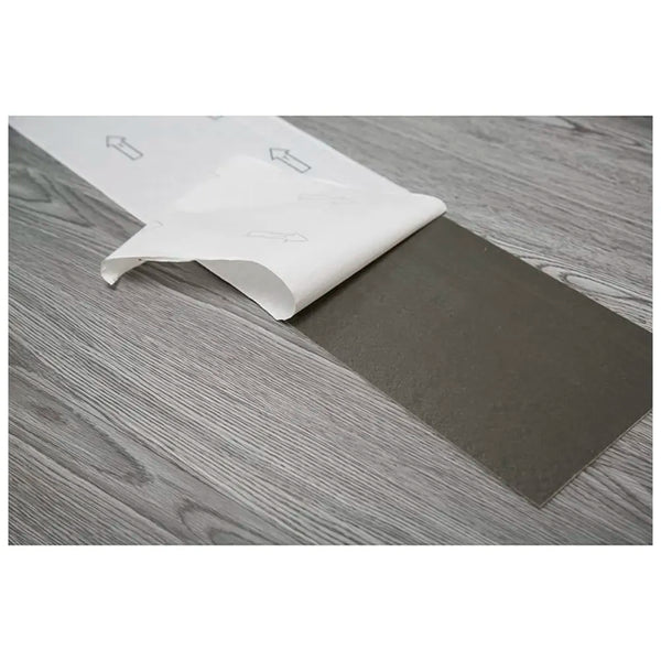 Light Grey PVC Wood Floor Planks Flooring Tiles With Self Adhesive Peel & Stick Wooden Design 18 Planks 27 Square feet Light grey Oak Wood Colour - 3