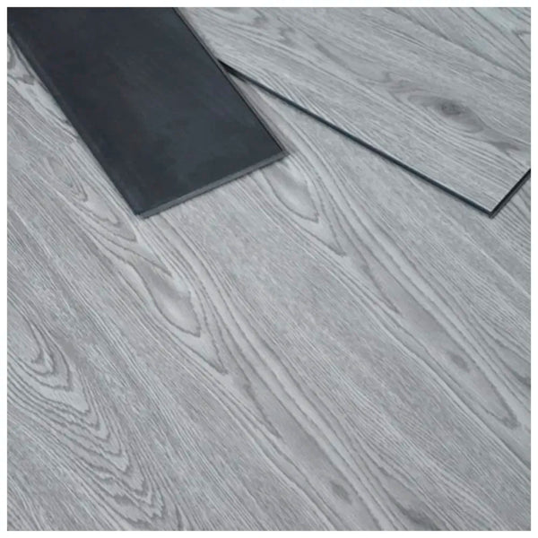 Light Grey PVC Wood Floor Planks Flooring Tiles With Self Adhesive Peel & Stick Wooden Design 18 Planks 27 Square feet Light grey Oak Wood Colour - 6