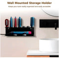 Hair Dryer Holder Compatible with Dyson Airwrap Accessories Holder Wall mount. 7 Slot silicone Holder Counter Top for Homes And Salons. Carbon Steel – 15.4 x 4.3 x 3.9 Inch, Black - 2