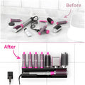 Hair Dryer Holder Compatible with Dyson Airwrap Accessories Holder Wall mount. 7 Slot silicone Holder Counter Top for Homes And Salons. Carbon Steel – 15.4 x 4.3 x 3.9 Inch, Black - 4