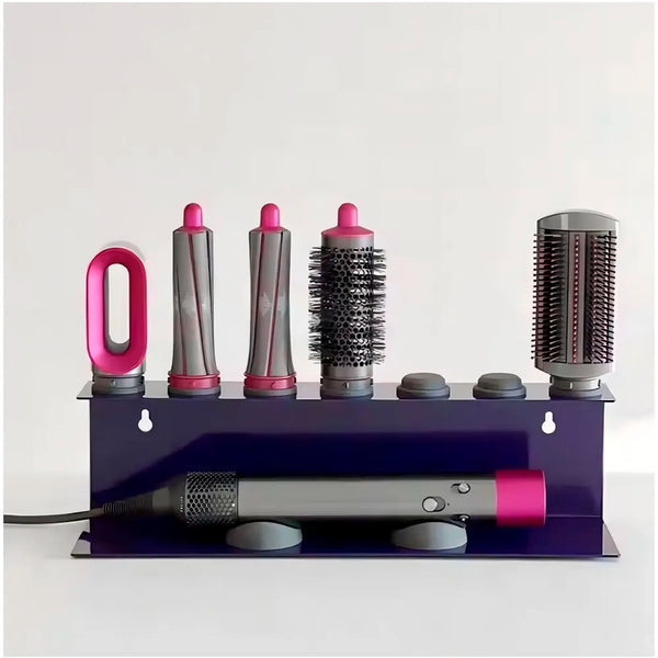 Hair Dryer Holder Compatible with Dyson Airwrap Accessories Holder Wall mount. 7 Slot silicone Holder Counter Top for Homes And Salons. Carbon Steel – 15.4 x 4.3 x 3.9 Inch, Black - 8