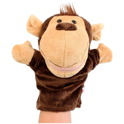 Hand Puppets Monkey Jungle Animal Friends with Working Mouth for Imaginative Play, Storytelling, Teaching, Preschool & Role-Play (Monkey)