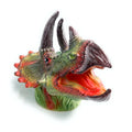 Triceratops Dinosaur Hand Puppet Brown Toys, Soft Rubber Realistic Raptor Dinosaur Head - 3