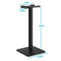 Headphone Stand Headset Holder Earphone Stand with Aluminum Supporting Bar Flexible Headrest ABS Solid Base for All Headphones Size (Headphone Not Included) (Square Black) - 3