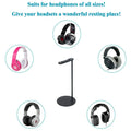 Headphone Stand Headset Holder Earphone Stand with Aluminum Supporting Bar Flexible Headrest ABS Solid Base for All Headphones Size (Round) - 2
