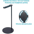 Headphone Stand Headset Holder Earphone Stand with Aluminum Supporting Bar Flexible Headrest ABS Solid Base for All Headphones Size (Round) - 6