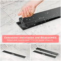 Black Floor Drain, 24 x 4 Inches, Stainless Steel, Brushed Finish, Tile Insert, Cockroach Trap, 60 Cm Center Hole - 4