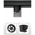 Black Floor Drain, 24 x 4 Inches, Stainless Steel, Brushed Finish, Tile Insert, Cockroach Trap, 60 Cm Center Hole - 8