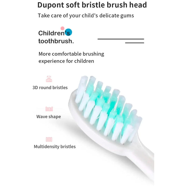 Bioline Kids Children Electric Automatic Toothbrush Kit With 6 Brushes, 4 Modes Of Cleaning Crocodile Green Cartoon Animals Tooth Cleaner Set Oral Care Electric Toothbrush tools For Age 3-15 Years - 4