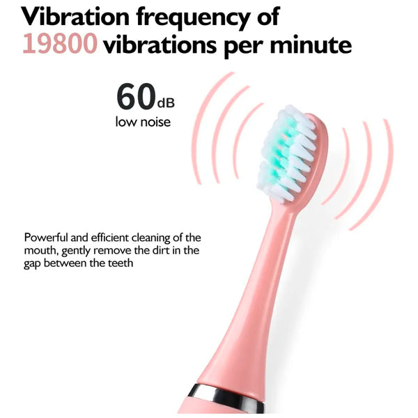 Bioline Kids Children Electric Automatic Toothbrush Kit With 6 Brushes,4 Modes Of Cleaning Giraffe White Cartoon Animals Tooth Cleaner Set Oral Care Electric Toothbrush Tools For Age3-15Years,1Piece - 9