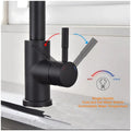 3 in 1 Black Kitchen Faucet. 3 Modes, Swivel Body and Pull Out Sprayer hot and Cold Water Mixer 36 Cm x 14 Cm, 360 Degree Rotation - 7