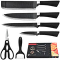6 Pcs Knife Japanese Knife with Groove Pattern Chef Knife High Carbon Stainless Steel Laser Knives Kitchen with Box