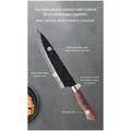 6 Pcs Knife Japanese Knife with Damascus Pattern ~ Shimura Collection ~ Chef Knife High Carbon Stainless Steel Laser Knives Kitchen with Box - 5