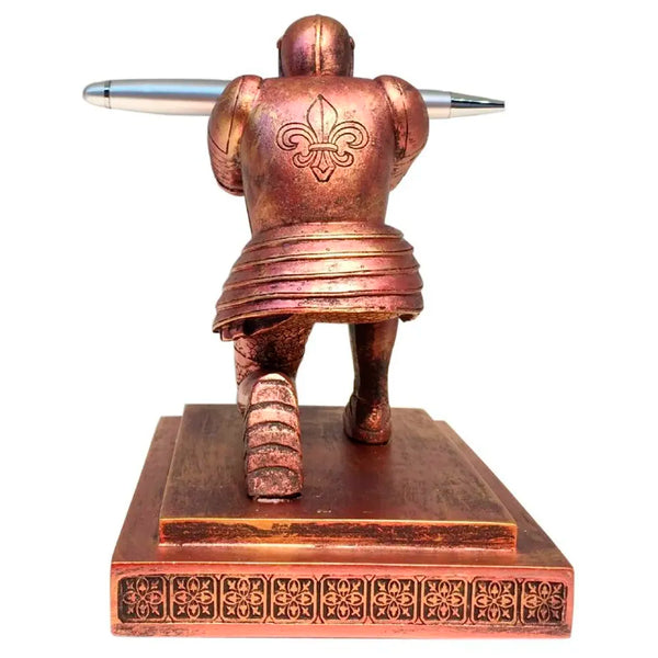Unique Executive Knight Pen Holder / Stand (Medieval Bronze) - 3