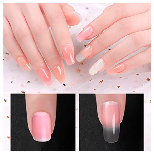 LIMEGIRL 3 Pc Rose Pink, Pink And White Acrylic Gel Poly Nail Gel Nail Gel Extension Set - 6
