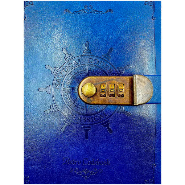 Novelty Diary Notebook with Number Combination Lock & PU Leather Cover Secret Lock Diary (22x15 cm, 230 Pages) (Blue) - 4