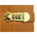 Lock Diary Notebook with Number Lock Combination PU Leather Wood Design Cover 22x15 cm, 230 Pages - 2