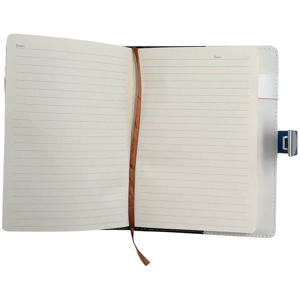 Lock Diary Notebook with Number Lock Combination PU Leather Light Blue Jeans Design Cover 22x15 cm, 230 Pages - 2