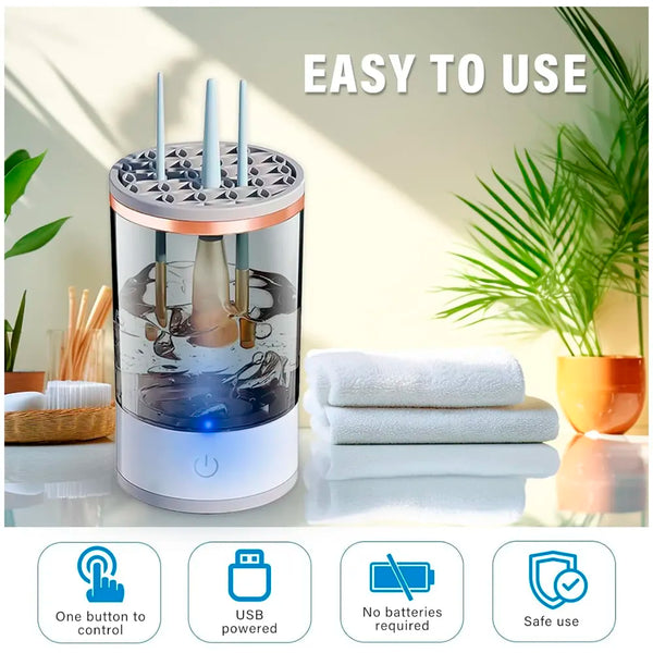 LIMEGIRL Makeup Brush Cleaner Machine, Automatic Electric Makeup Brush Cleaner, Automatic Spinning Makeup Brush Cleaner USB Powered Cosmetic device Cup - 8