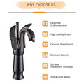 Black Swan Basin Tap Faucet Mixer for Bathroom Toilet Wash Basins Hot and Cold Water 12 Inches Height Matt Black Colour - 2