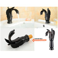 Black Swan Basin Tap Faucet Mixer for Bathroom Toilet Wash Basins Hot and Cold Water 12 Inches Height Matt Black Colour - 3