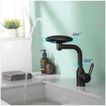 4 in 1 Black Faucet Tap Mixer Hot and Cold Water Twist to Chnage Water Flow for Bathroom Wash Basins Swivel 360, Black - 10.4 inch x 6.9 inch - 6