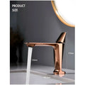 Rose Gold Faucet Tap Mixer Hot and Cold Water Heavy Single Lever Basin Mixer with Ceramic Cartridge for Bathroom Wash Basins - 17.4 Cm x 18.3 Cm - 7