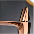 Rose Gold Faucet Tap Mixer Hot and Cold Water Heavy Single Lever Basin Mixer with Ceramic Cartridge for Bathroom Wash Basins - 17.4 Cm x 18.3 Cm - 9