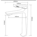 Tall Black Faucet Tap Mixer Hot and Cold Water Heavy Single Lever Basin Mixer with Ceramic Cartridge for Bathroom Wash Basins - 30 Cm x 20 Cm Black - 4