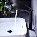 Tall Black Faucet Tap Mixer Hot and Cold Water Heavy Single Lever Basin Mixer with Ceramic Cartridge for Bathroom Wash Basins - 30 Cm x 20 Cm Black - 8