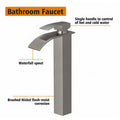 Dark Grey Tall Waterfall Faucet Waterfall Single Lever Basin Mixer Waterfall Tall Black, SS Material, for Bathroom Washbasins Toilets 12 Inches Height - 3