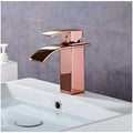 Rose Gold Tall Waterfall Faucet Waterfall Single Lever Basin Mixer Midnight Waterfall Small Black, SS Material, 7 Inches Height Rosey - 2